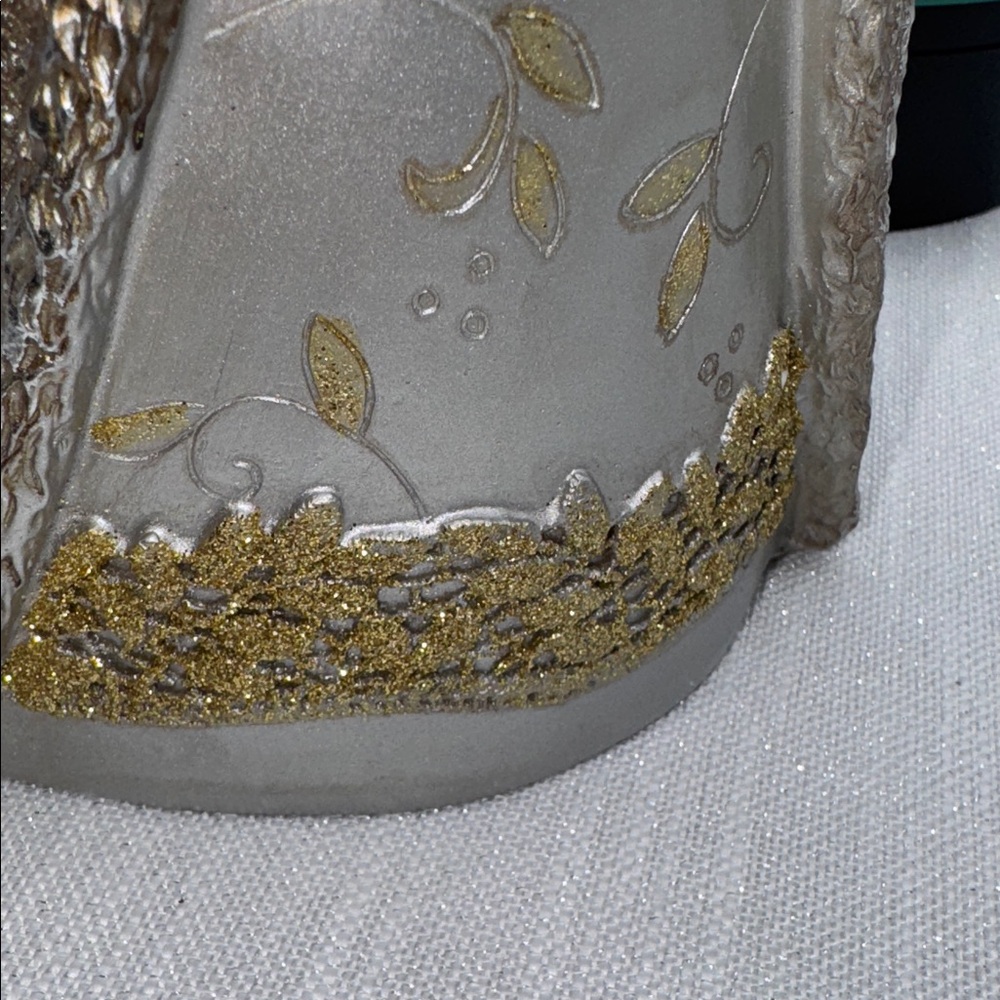 Angel Figurine holding a dove shimmering gold and silver design 12” tall - Picture 10 of 14